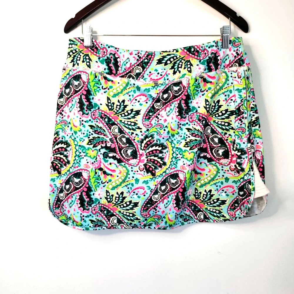 Vintage Jack Smith Golf Skirt Skort Paisley Fun 2XL Colorful Tennis Running Boho - Picture 5 of 12